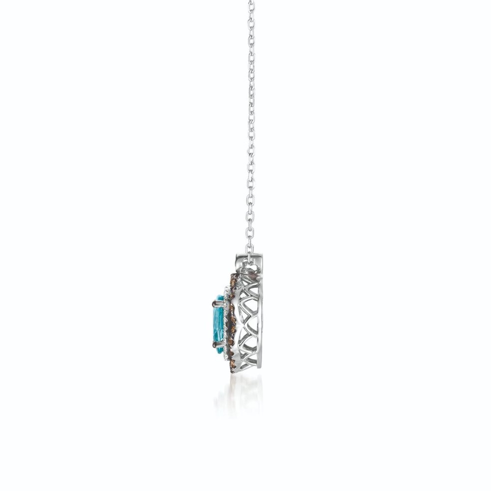 Le Vian Necklace featuring Blueberry Zircon Chocolate Diamonds Vanilla Gold - Picture 2 of 3